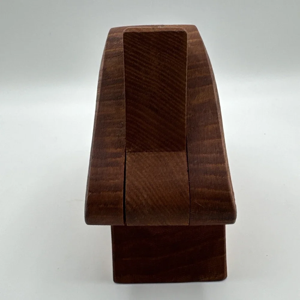 Vintage Handcrafted Teak Wood Log Cabin House Coin Bank Piggy Bank Minimalist 5" - Picture 4 of 11